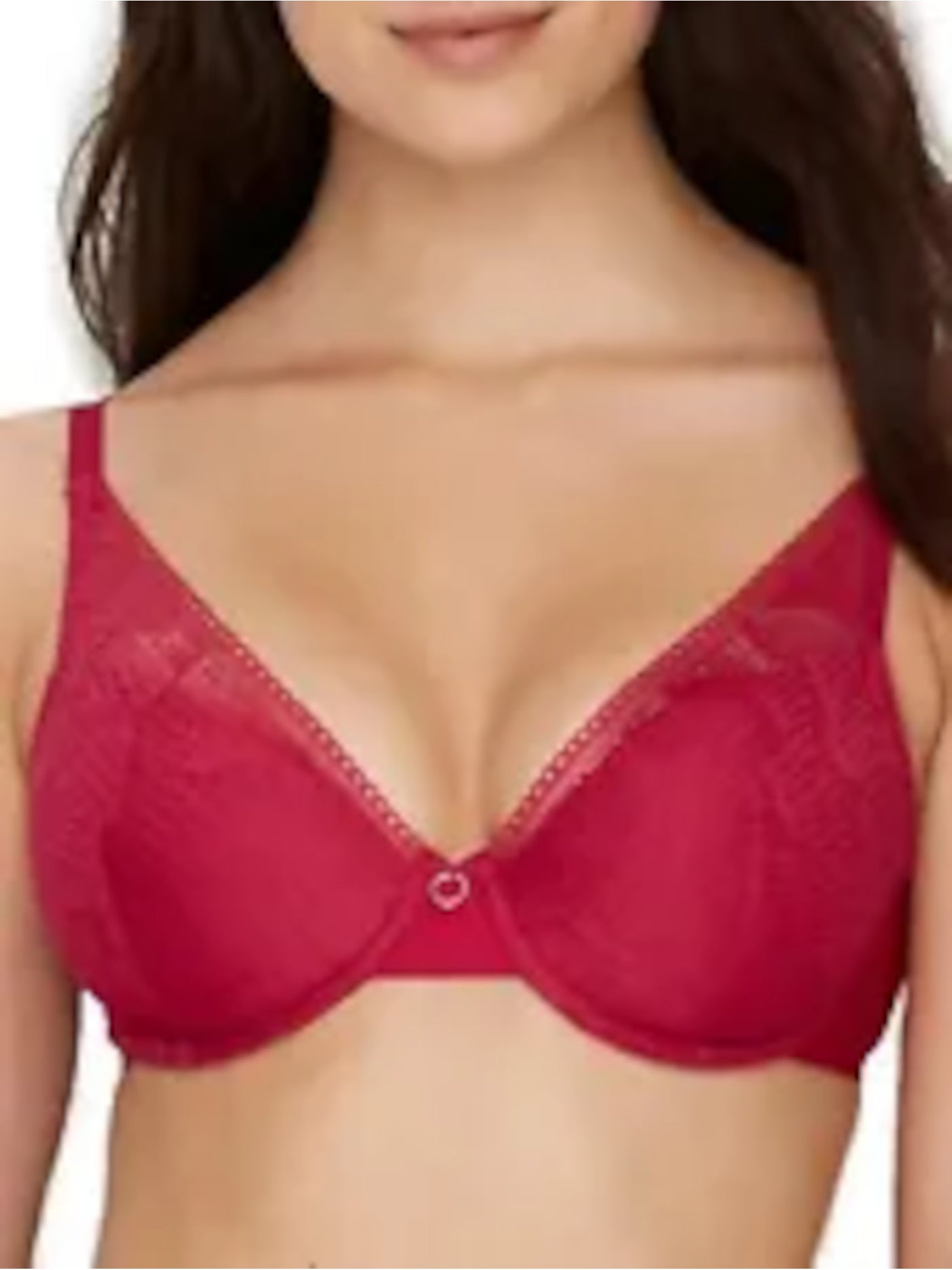 CHANTELLE Intimates Pink Plunge Padded Demi Ring Hardware Underwire Bra 32DD