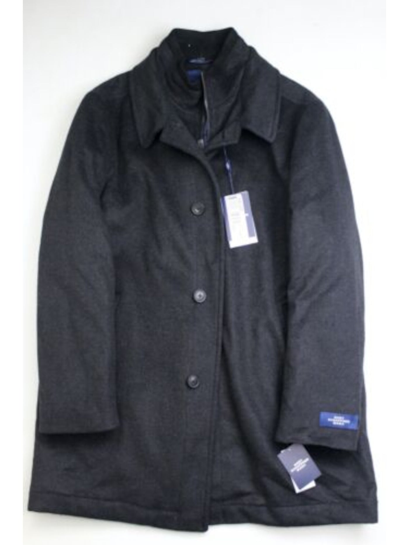 HART SCHAFFNER MARX Mens Black Button Down Coat S