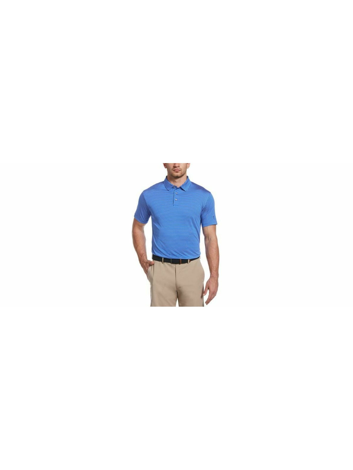 HYBRID APPAREL Mens Blue Athletic Fit Moisture Wicking Polo S