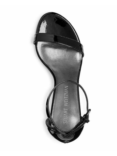 STUART WEITZMAN Womens Black Padded Ankle Strap Nearlynude Open Toe Block Heel Buckle Heeled Sandal 4 M