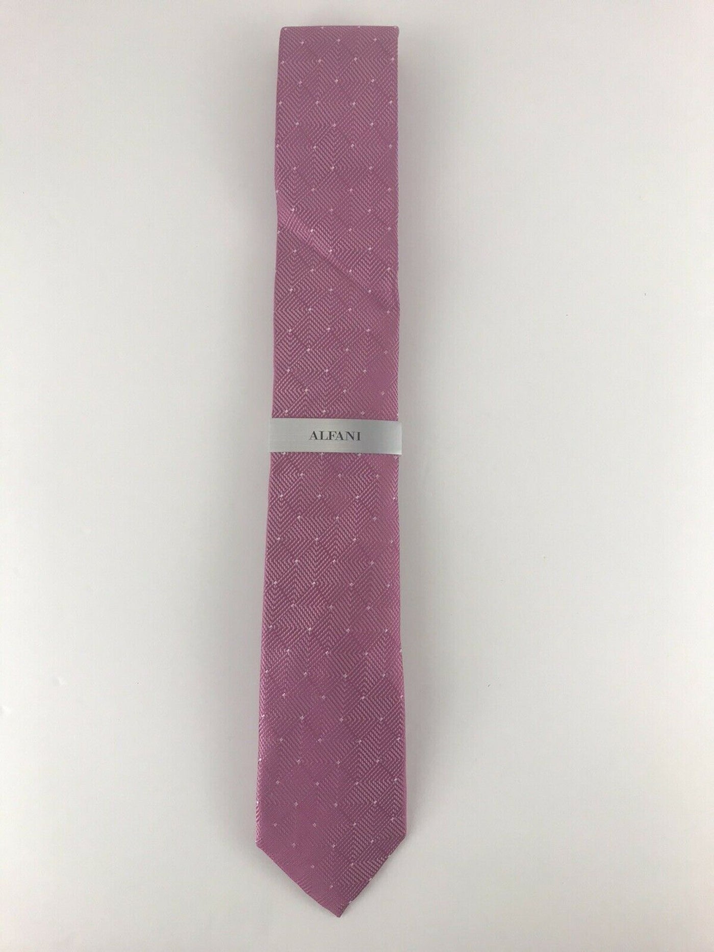 ALFANI Mens Pink Pomona Dot Slim Neck Tie