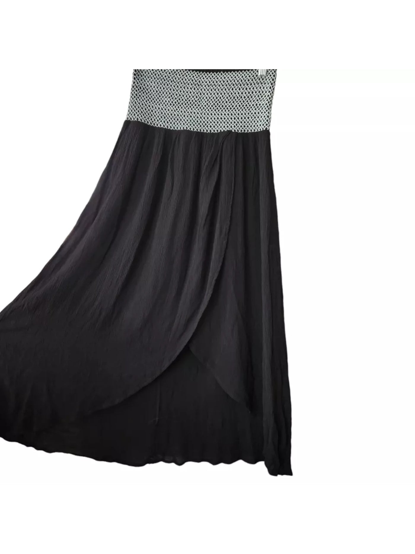 INC Womens Black Smocked Hi-lo Pull-on Maxi Tulip Skirt L