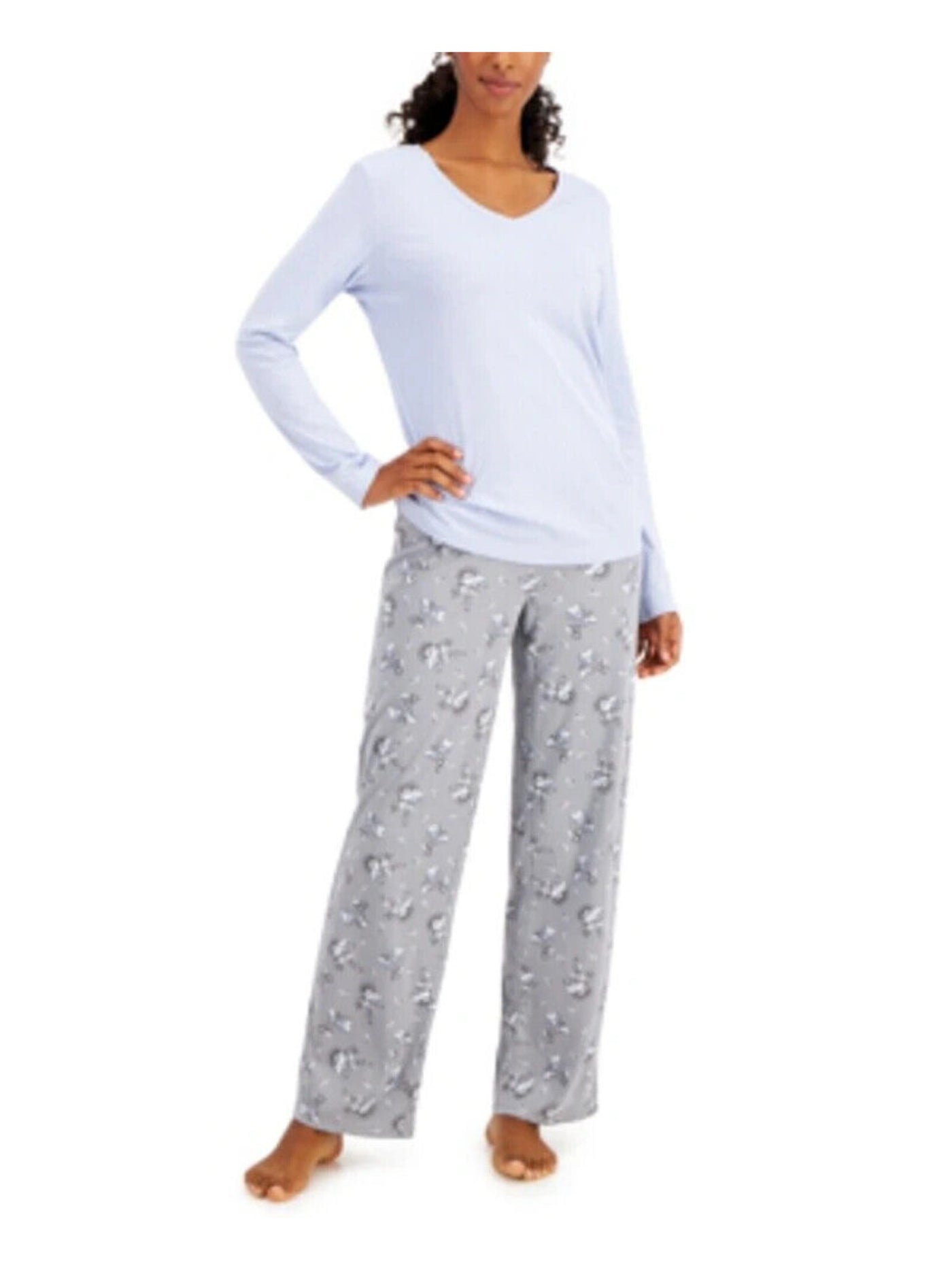 CHARTER CLUB Intimates Gray Floral Sleep Pants M