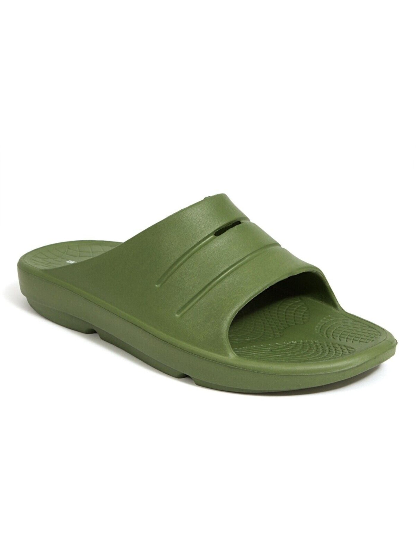 DEER STAGS Mens Green Molded Footbed Cushioned Ward Round Toe Slip On Slide Sandals Shoes 8 M