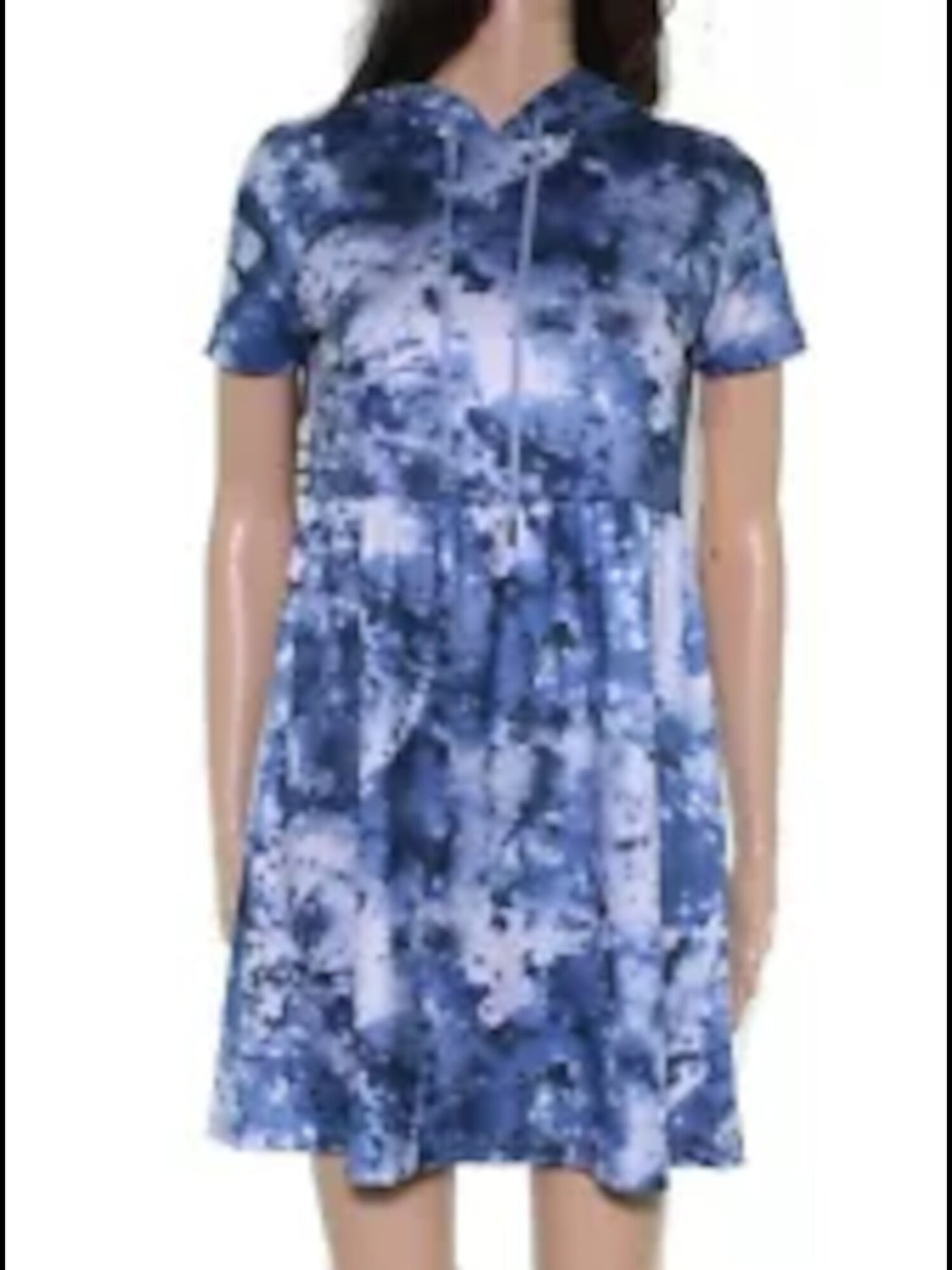 BEBOP Womens Blue Tie Dye Short Sleeve Above The Knee Dress Size: S