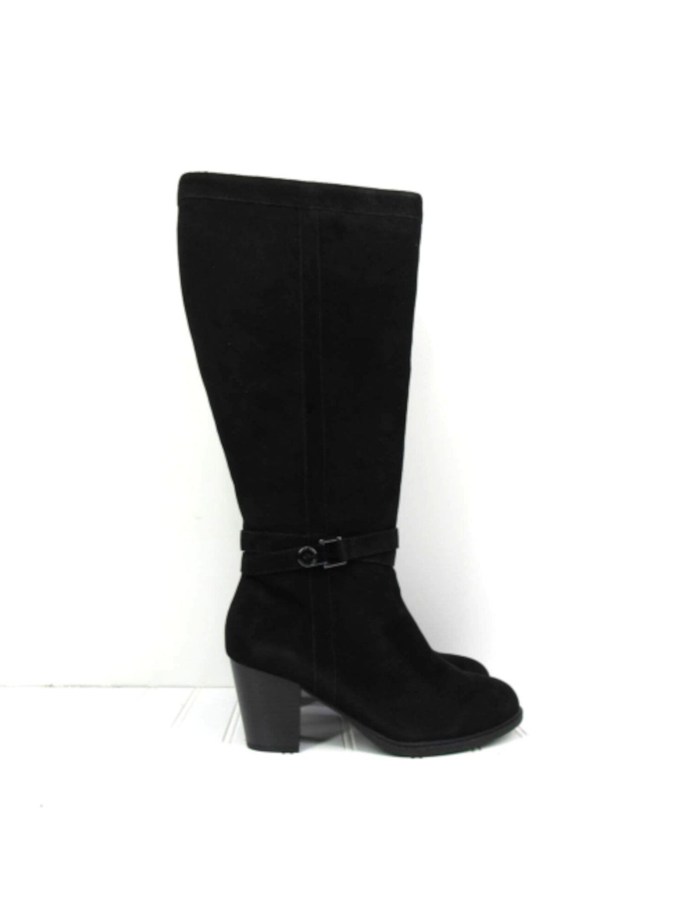 GIANI BERNINI Womens Black Slip Resistant Buckle Accent Cushioned Arch Support Rozario Almond Toe Block Heel Zip-Up Leather Dress Boots Shoes 6.5 M