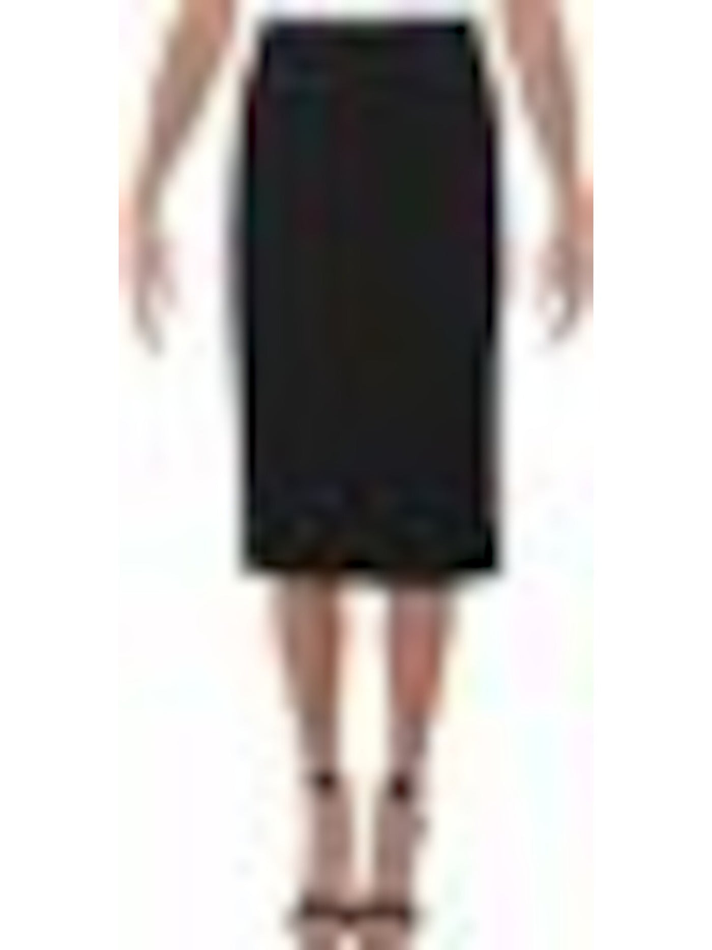 KASPER Womens Black Zippered Below The Knee Wear To Work Pencil Skirt Petites 8P