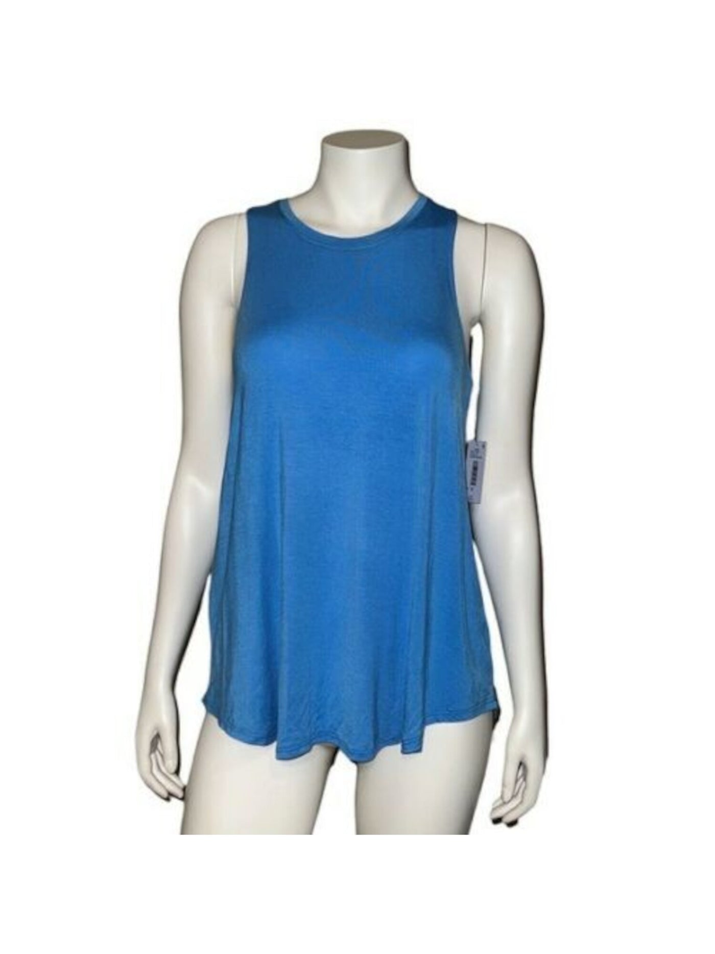 JOSIE Womens Blue Stretch Sleeveless Crew Neck Active Wear Tank Top L