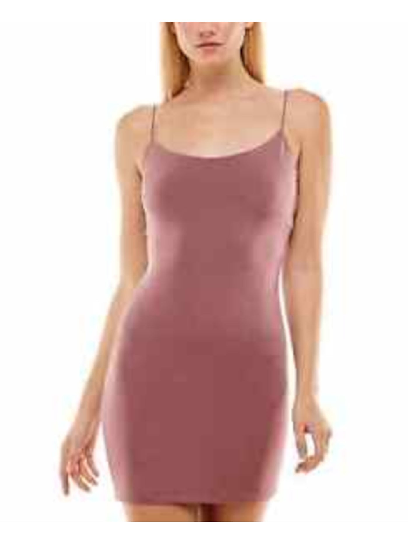 B DARLIN Womens Pink Stretch Spaghetti Strap Scoop Neck Mini Cocktail Body Con Dress XL