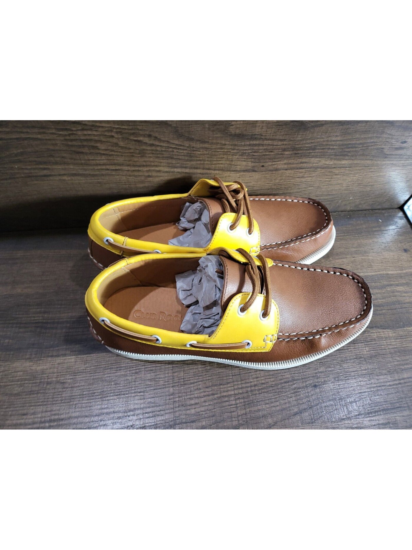 CLUBROOM Mens Brown Comfort Elliot Round Toe Lace-Up Boat Shoes 10 M