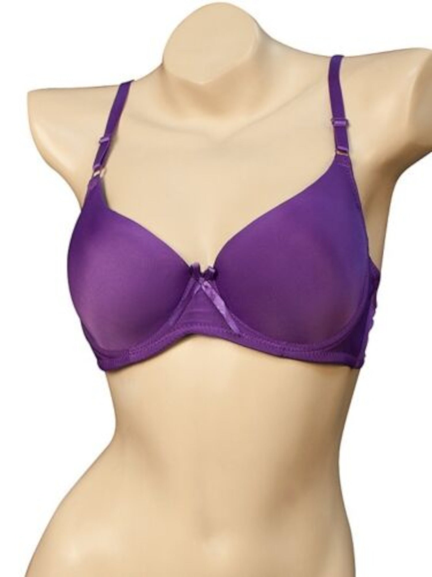 MAMIA Intimates Purple Bow Accented U Back Full Coverage Bra 32B