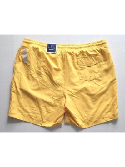 CLUBROOM Mens Yellow Drawstring Flat Frong Classic Fit Swim Trunks XXL