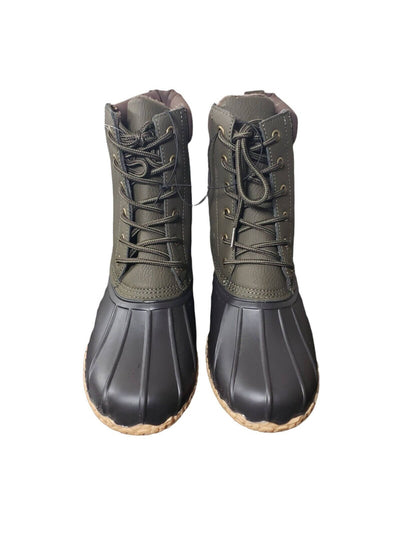 WEATHERPROOF VINTAGE Womens Green Waterproof Adam Round Toe Lace-Up Duck Boots 12 M