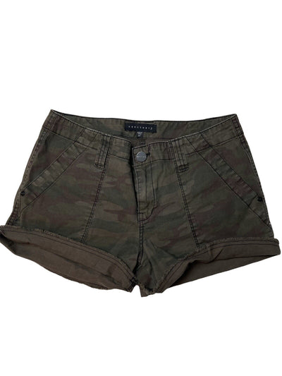 SANCTUARY Womens Green Camouflage Cropped Shorts 24