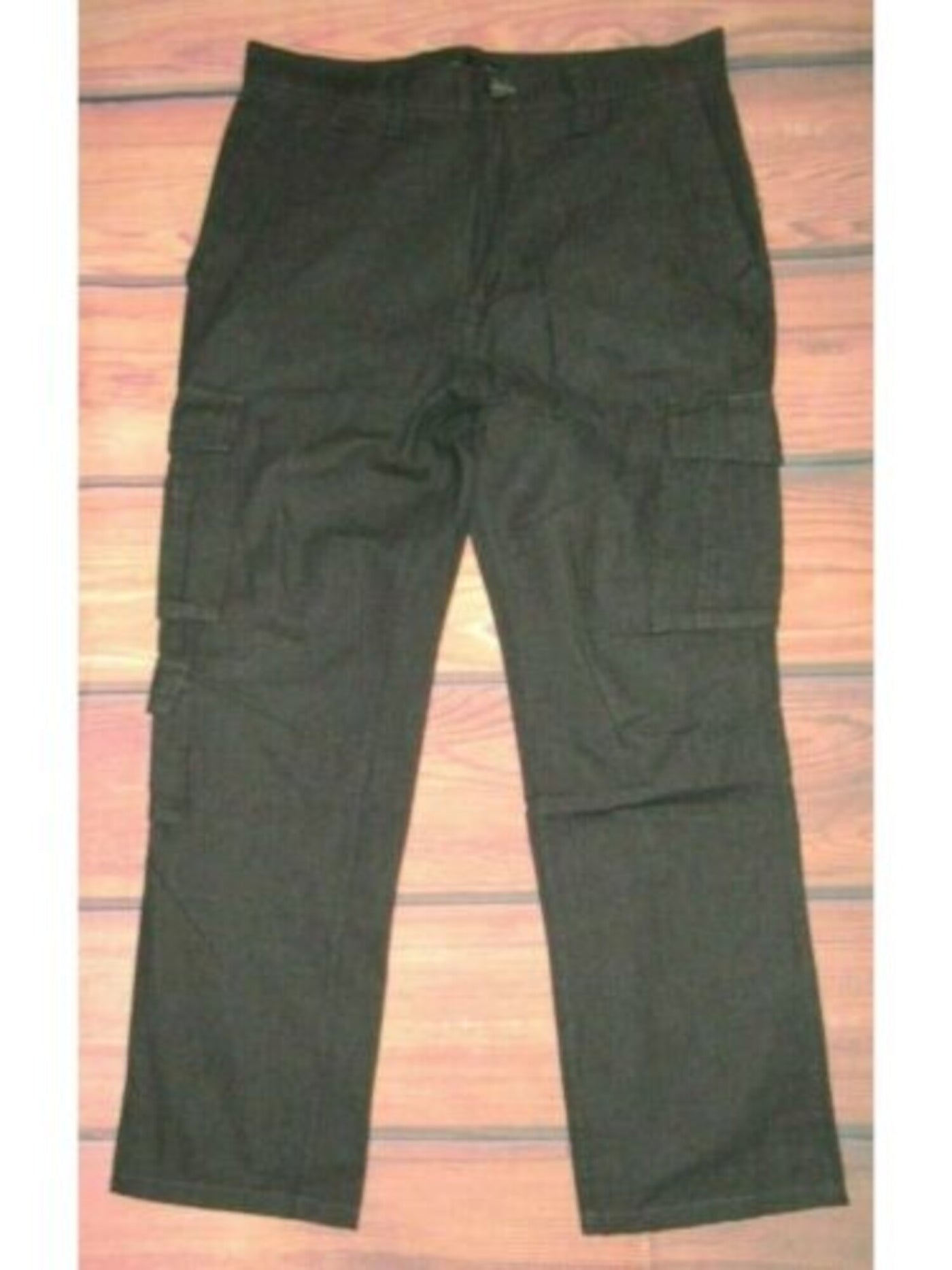 INC Mens Green Flat Front Straight Leg Stretch Slim Fit Stretch Pants 38 Waist