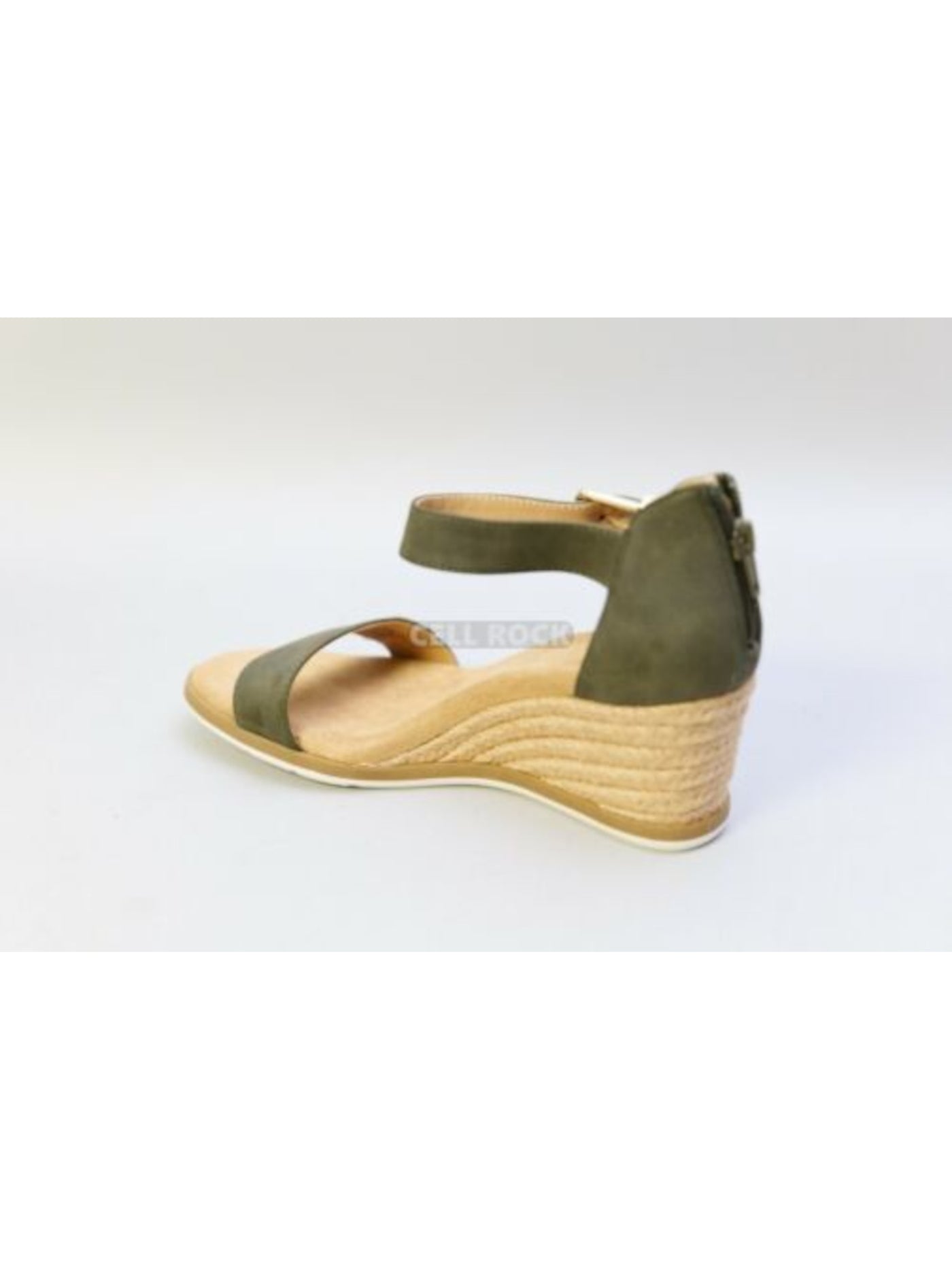 GIANI BERNINI Womens Green Buckle Accent Cushioned Daytonn Almond Toe Wedge Zip-Up Espadrille Shoes 7 M