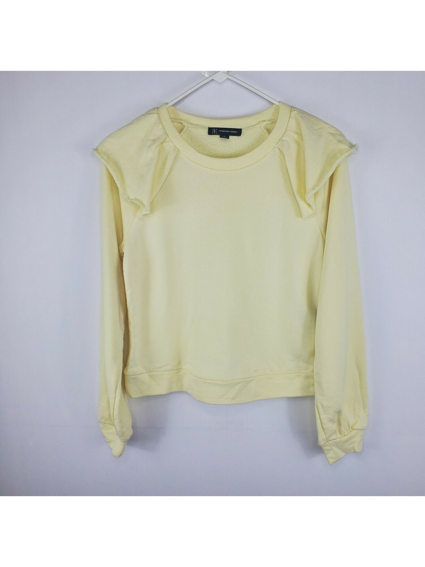 INC Womens Yellow Sweatshirt S