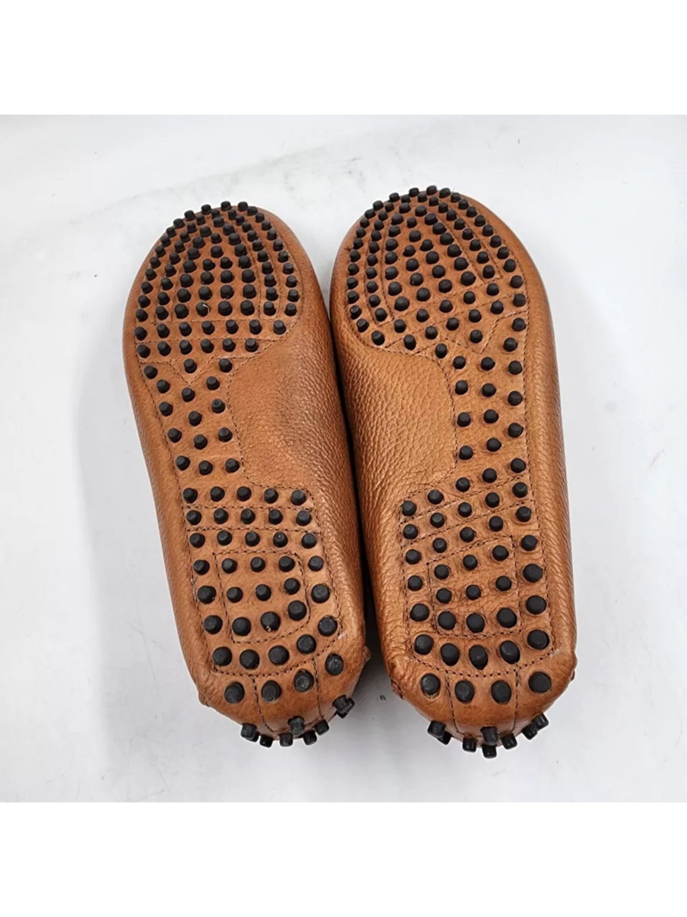 THE MENS STORE Mens Brown Penny Holder Driver Sole Padded Square Toe Slip On Leather Loafers Shoes M