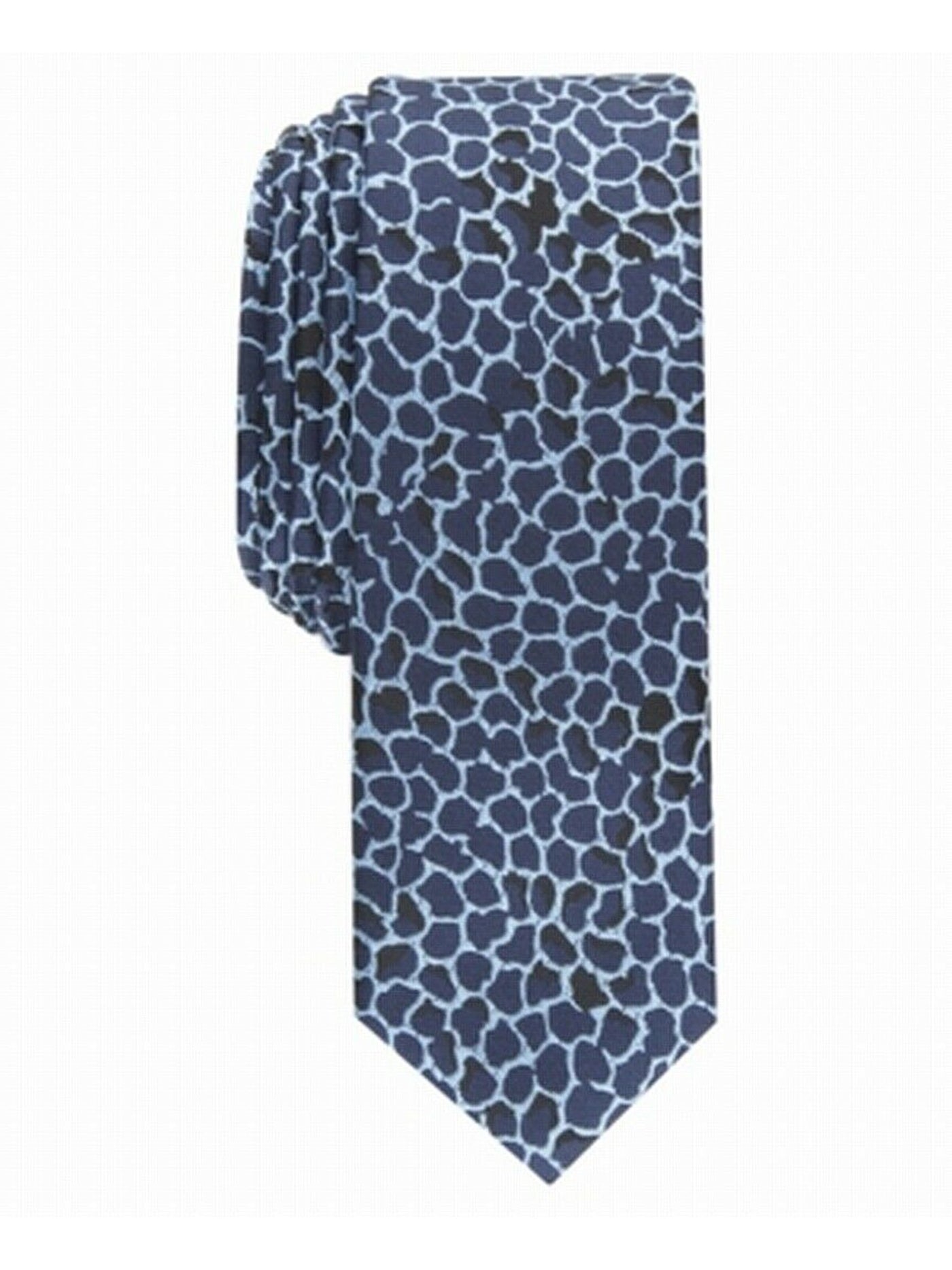 INC Mens Navy Graphic Slim Neck Tie