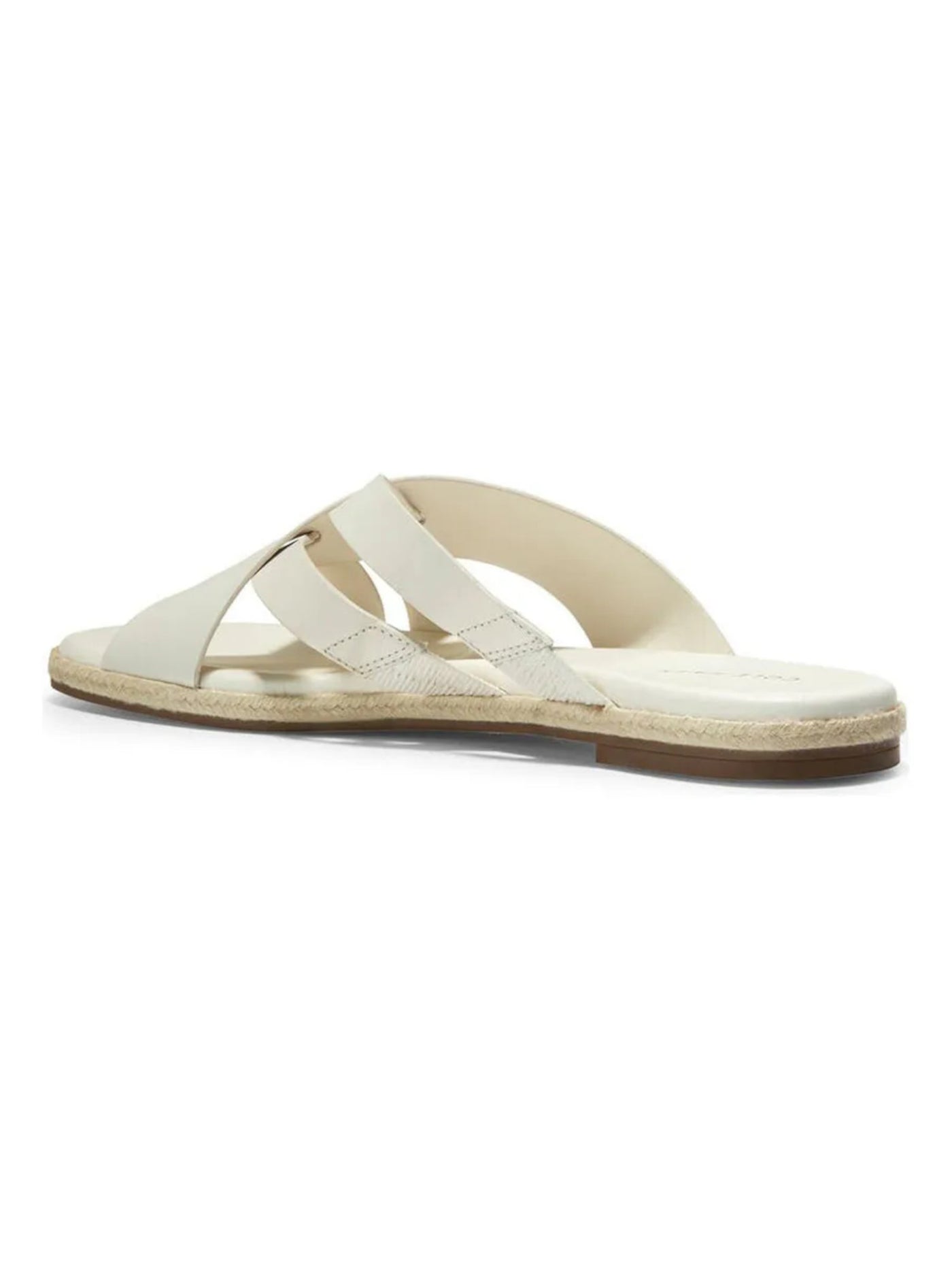 COLE HAAN Womens Ivory Woven Strappy Padded Florens Open Toe Slip On Leather Slide Sandals Shoes 9.5 B