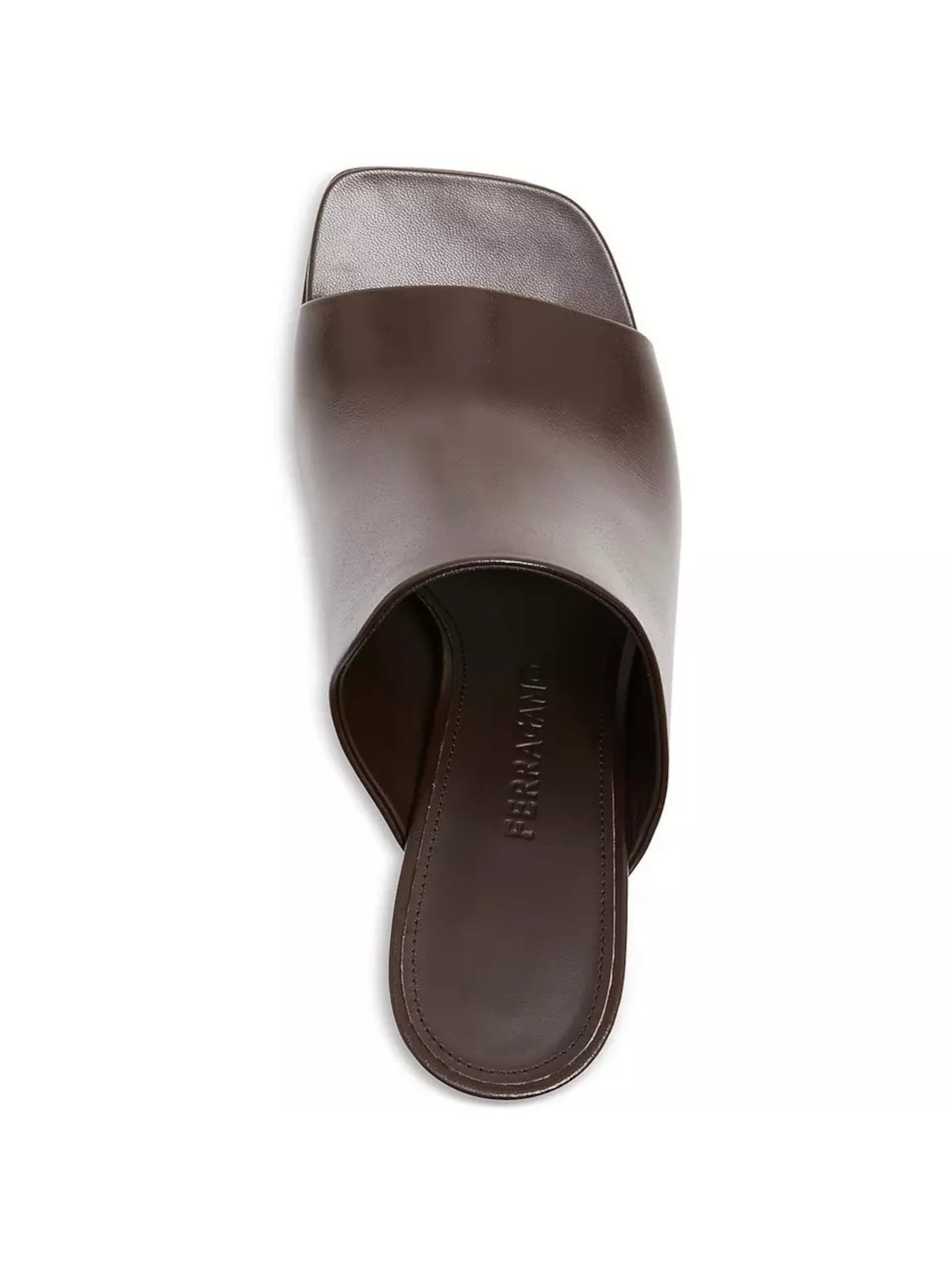 FERRAGAMO Womens Brown Padded Era Square Toe Slip On Leather Dress Heeled Sandal 7.5 C