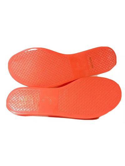 JOIE Womens Orange Round Toe Slip On Slide Sandals Shoes 38