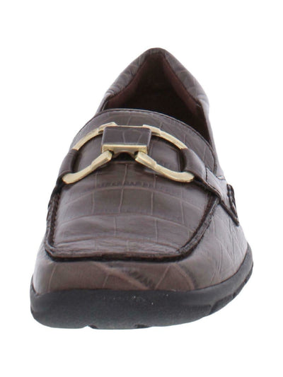 EASY SPIRIT Womens Brown Removable Insole Moc Toe Breathable Arch Support Slip On Leather Loafers 6 M