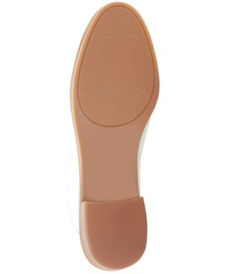 LUCKY BRAND Womens Beige Cut-Out Side Menswear-Inspired Cahill Round Toe Block Heel Slip On Leather Flats Shoes M