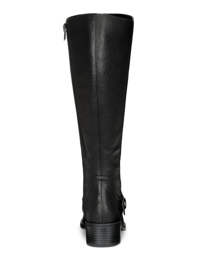 EASY STREET Womens Black Studded Padded Jewel Round Toe Block Heel Zip-Up Riding Boot 9.5 M WC