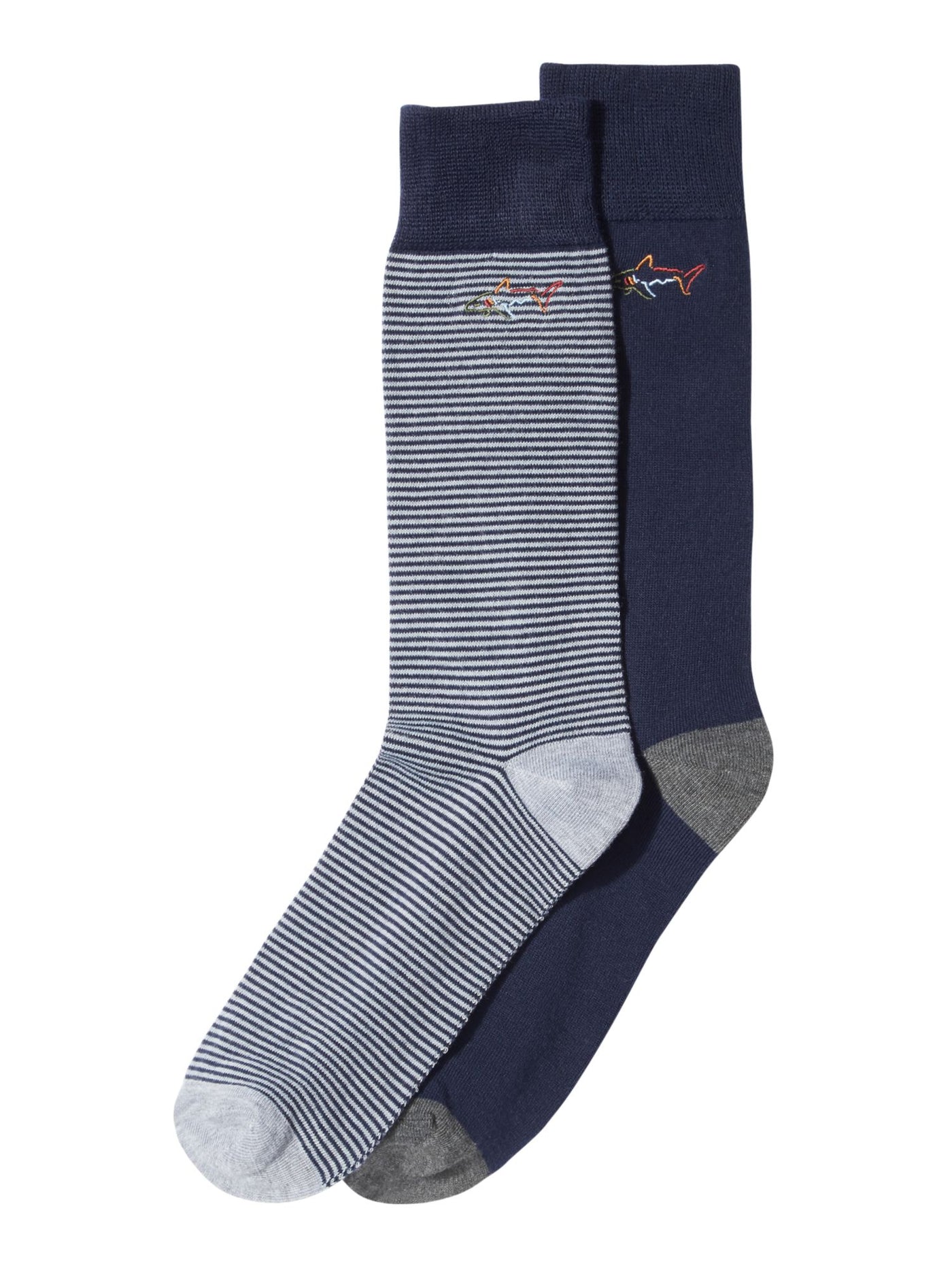 GREG NORMAN 2 Pack Navy Assorted Anti-Odor Dress Crew Socks 8-12