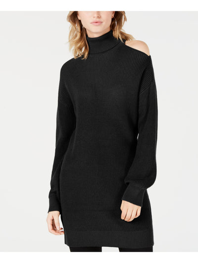 BAR III Womens Black Cold Shoulder Long Sleeve Turtle Neck Tunic Top XS