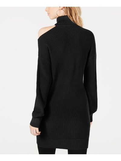 BAR III Womens Black Cold Shoulder Long Sleeve Turtle Neck Tunic Top XS