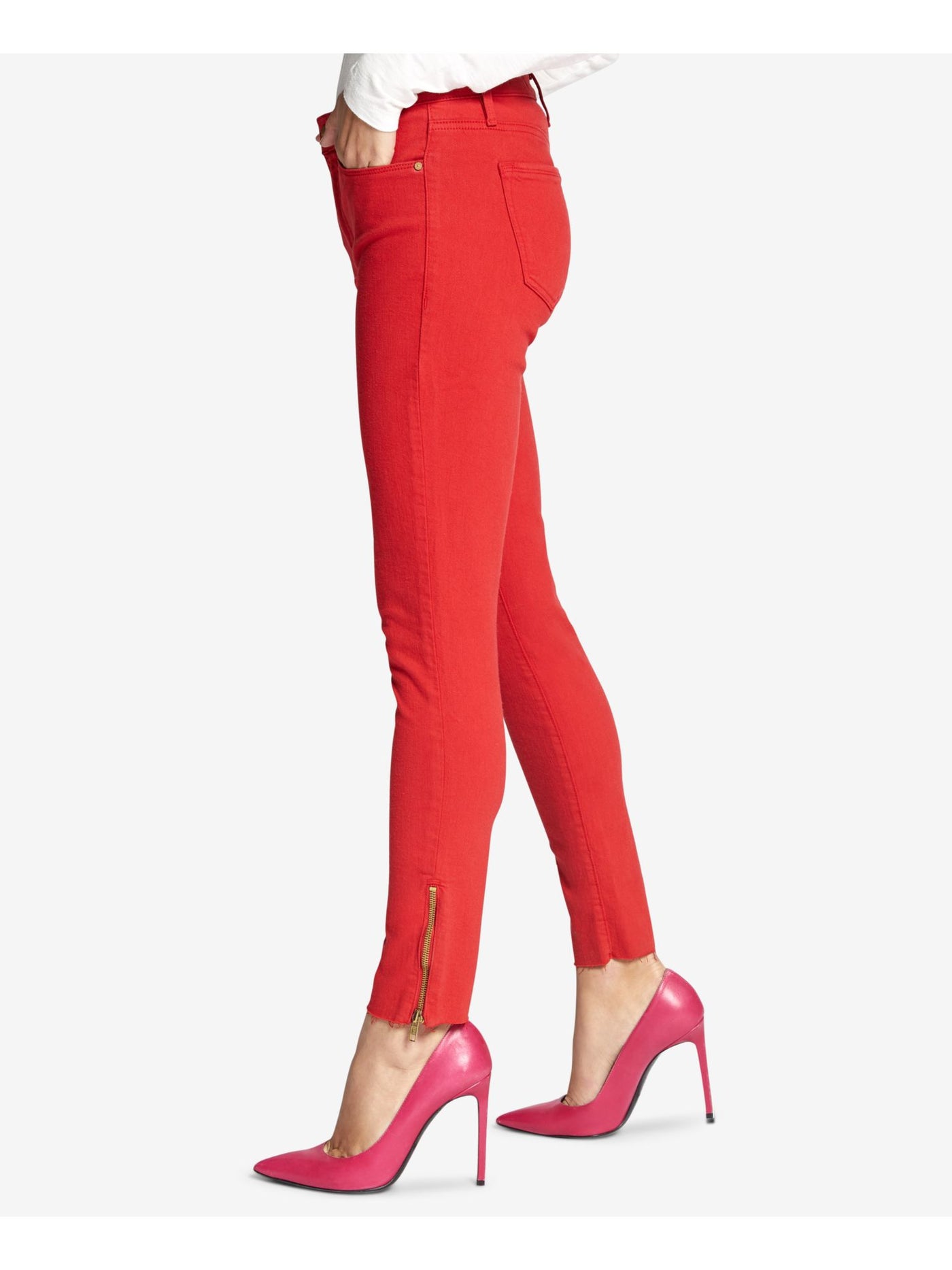 SANCTUARY DENIM Womens Red Skinny Jeans 25\0