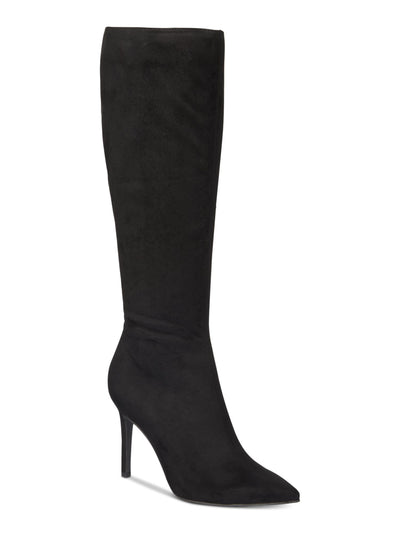 THALIA SODI Womens Black Stretch Gore V-Notch Cushioned Comfort Rajel Pointed Toe Stiletto Zip-Up Boots Shoes 9 M