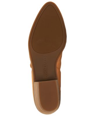 LUCKY BRAND Womens Brown Side Cutouts Mahzan Almond Toe Block Heel Slip On Leather Flats Shoes M