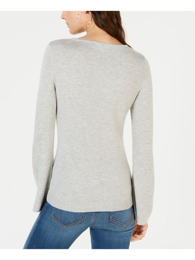 INC Womens Gray Heather Long Sleeve Crew Neck Sweater XS