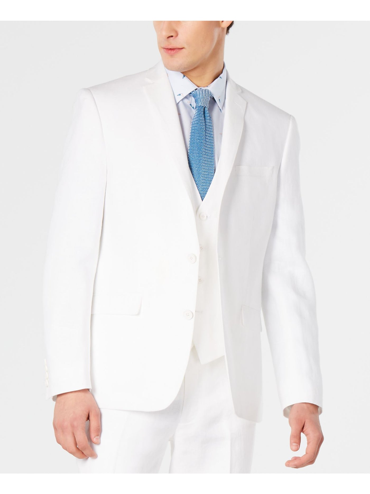 BAR III Mens White Single Breasted, Slim Fit Suit Separate Blazer Jacket 36R