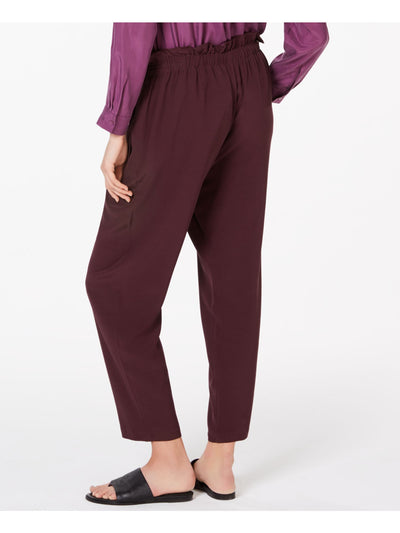 EILEEN FISHER Womens Purple Paper Bag Ankle Pants XXS