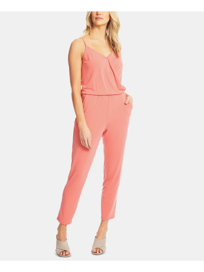 1. STATE Womens Spaghetti Strap V Neck Straight leg Jumpsuit