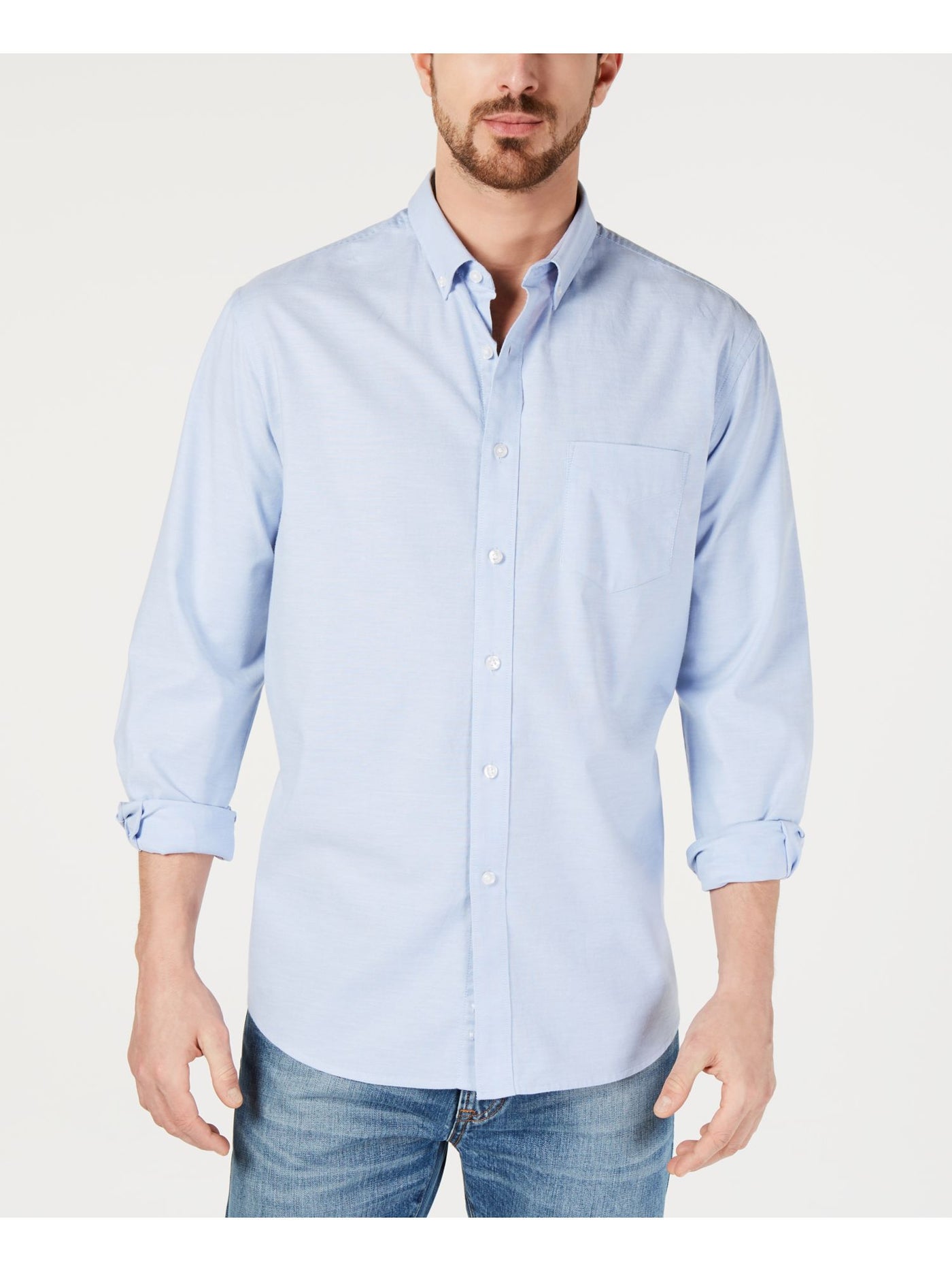 CLUBROOM Mens Aqua Stretch Casual Shirt L