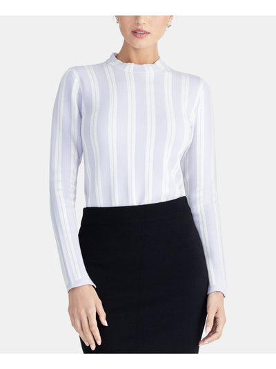 RACHEL RACHEL ROY Womens Light Purple Striped Long Sleeve Turtle Neck Top XS