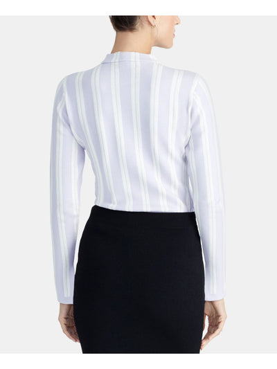 RACHEL RACHEL ROY Womens Light Purple Striped Long Sleeve Turtle Neck Top XS