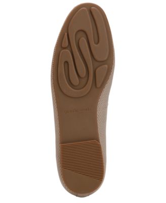 GENTLE SOULS KENNETH COLE Womens Beige Arch Support Cushioned Perforated Eugene Round Toe Slip On Leather Ballet Flats M