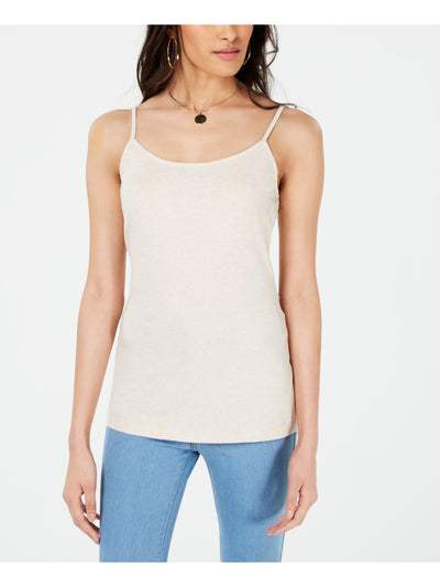 MAISON JULES Womens Beige Spaghetti Strap Scoop Neck Tank Top Juniors L