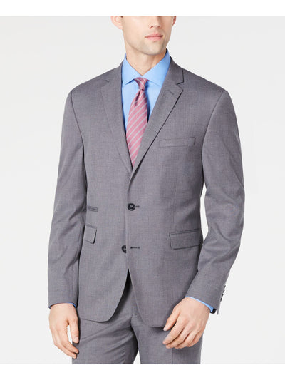 VINCE CAMUTO Mens Gray Single Breasted, Stretch, Slim Fit Wrinkle Resistant Suit Separate Blazer Jacket 40L