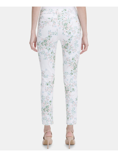 CALVIN KLEIN Womens White Floral Pants 16