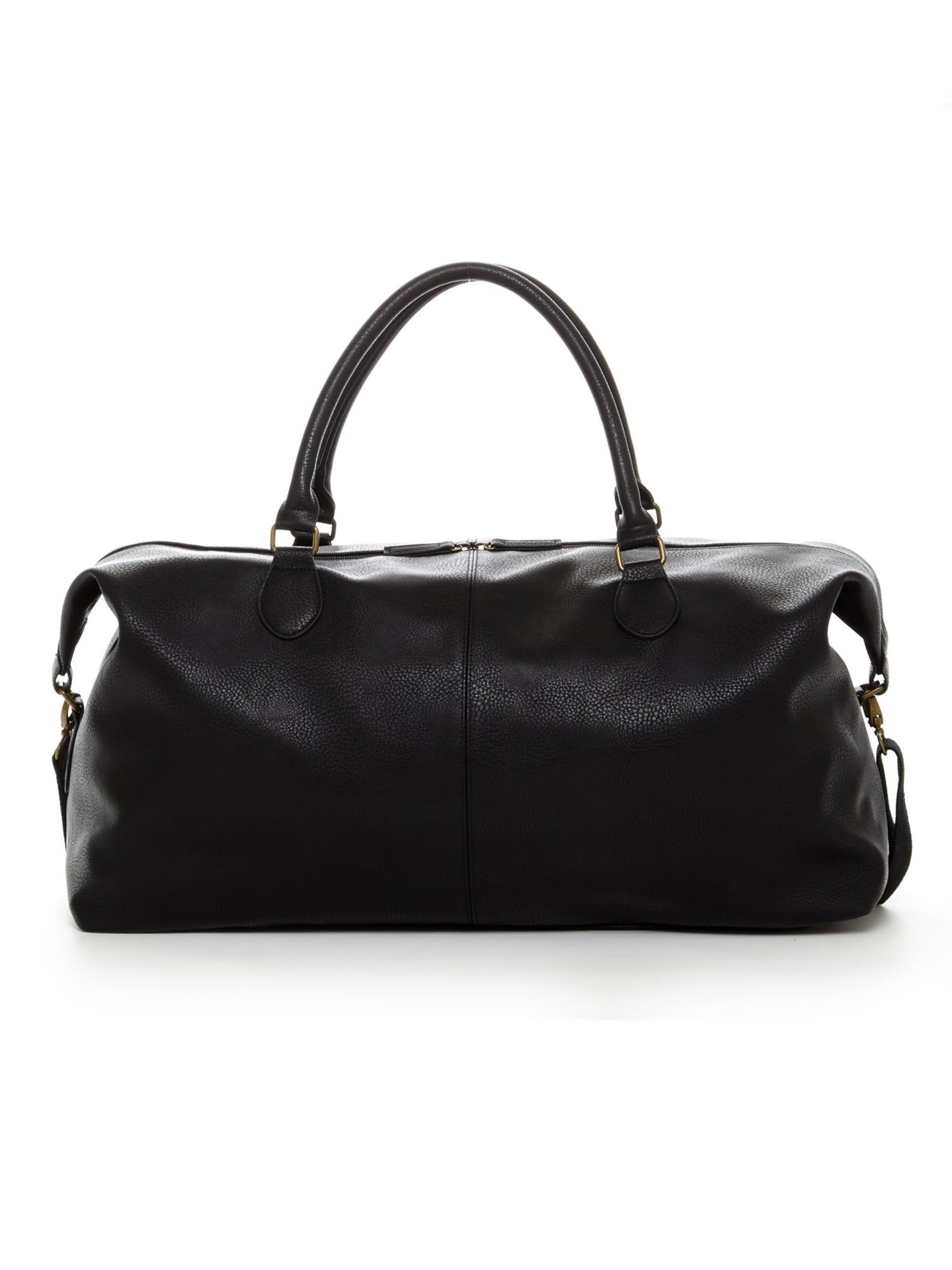 PX Black Gunner Feet Faux Leather Double Flat Strap Duffle & Weekend Bag