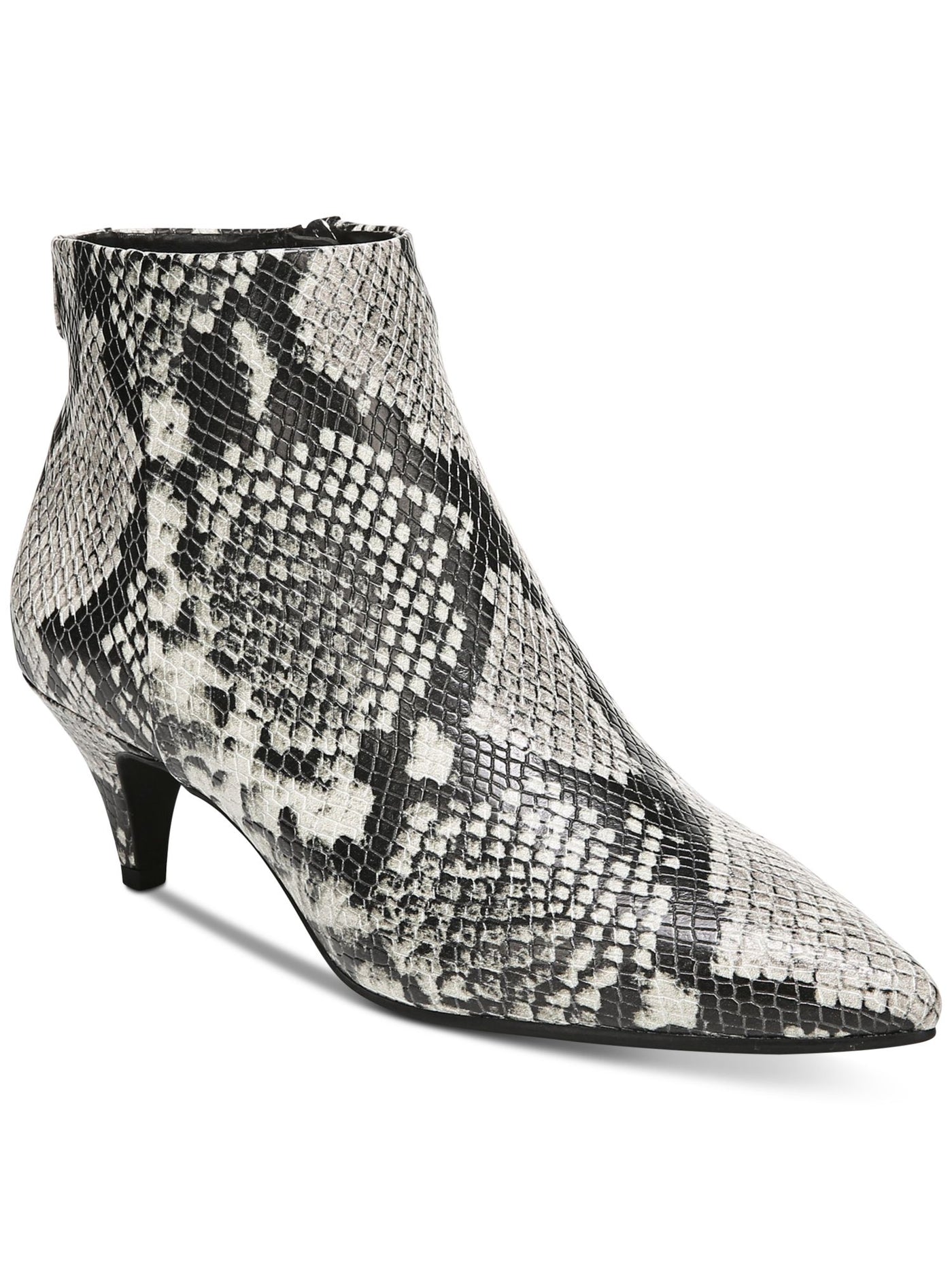 CIRCUS BY SAM EDELMAN Womens Beige Snake Print Cushioned Logo Kirby Pointed Toe Kitten Heel Zip-Up Booties 7 M