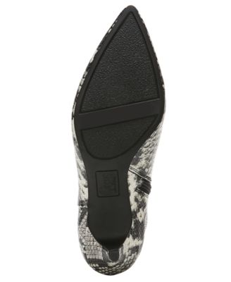 CIRCUS BY SAM EDELMAN Womens Beige Snake Print Cushioned Logo Kirby Pointed Toe Kitten Heel Zip-Up Booties M