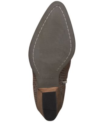 CHARLES BY CHARLES DAVID Womens Gray Perforated Padded Zander Almond Toe Block Heel Zip-Up Leather Booties M